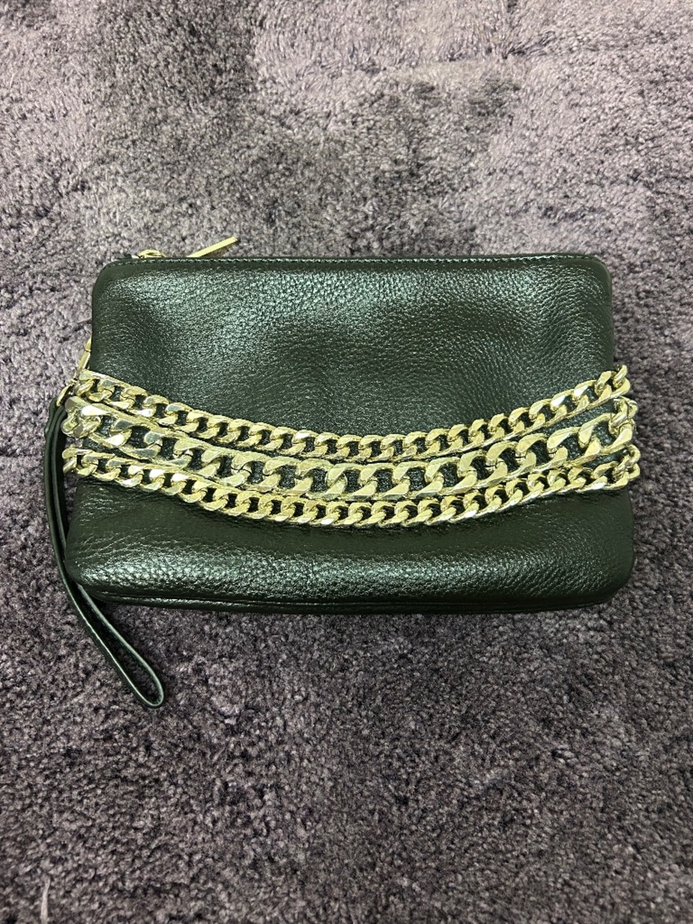 Danier Black Leather Wristlet / Clutch Bag